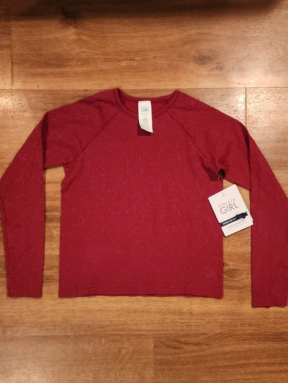 NWT Athleta Girl Power Up Shimmer Top, Girls 8-10
